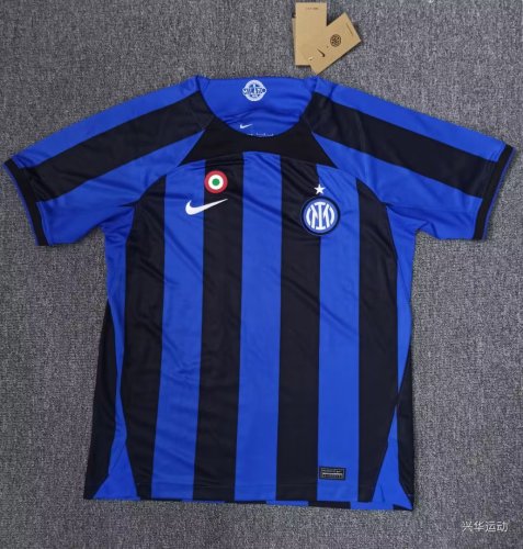 with Coppa Italia Patch Fans Version 2022-2023 Inter Milan Home Soccer Jersey