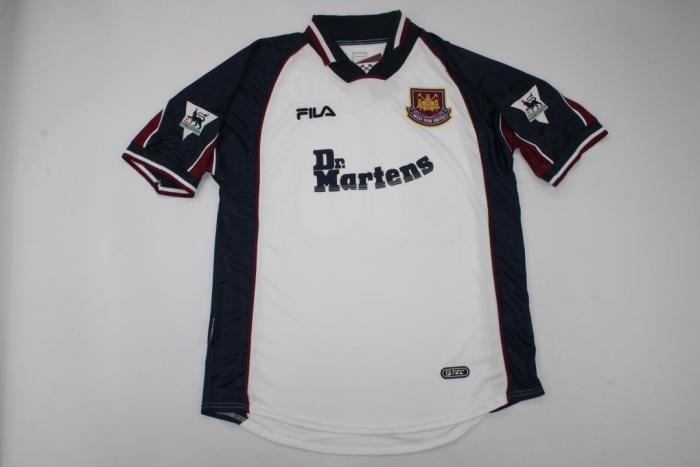 with Retro EPL Patch Retro Jersey 1999-2000 West Ham United LAMPARD 18 White Soccer Jersey