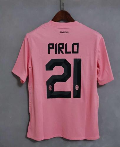 Retro Jersey 2011-2012 Juventus Away Pink PIRLO 21 Soccer Jersey