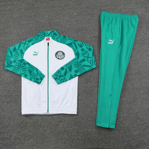 2023-2024 Palmeiras White/Green Soccer Training Jacket and Pants