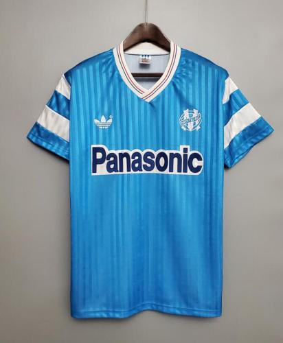 Retro Jersey 1990 Marseille Away Blue Soccer Jersey Vintage Football Shirt