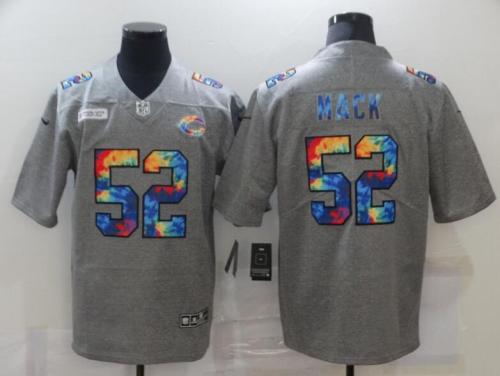 Chicago Bears 52 MACK Grey Vapor Untouchable Rainbow Limited Jersey