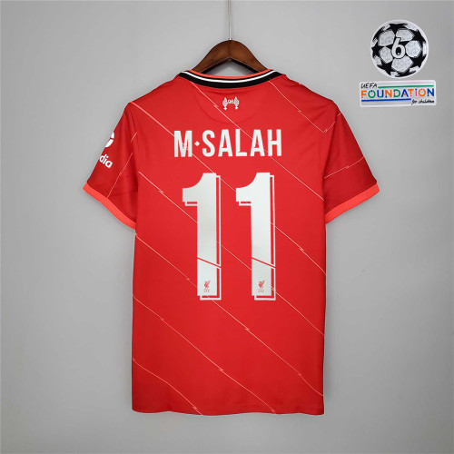 with UCL Patch Fans Version 2021-2022 Liverpool M SALAH 11 Home Soccer Jersey