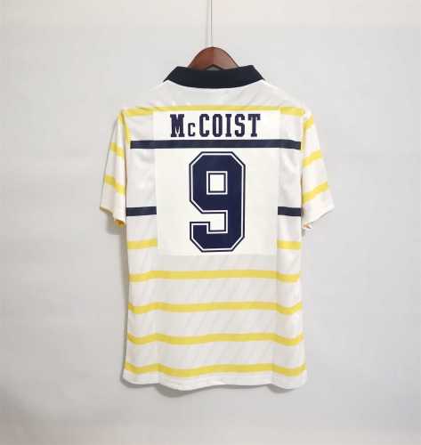 Retro Jersey 1988-1991 Scotland McCOIST 9 Away Yellow Soccer Jersey