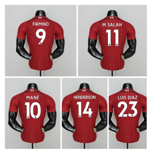 EPL font Player version 2022-23 LIVERPOOL Home Soccer Jersey