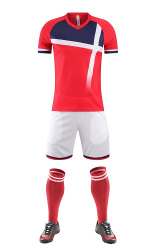DLS-X922 DIY Custom Blank Uniforms Red Soccer Jersey Shorts