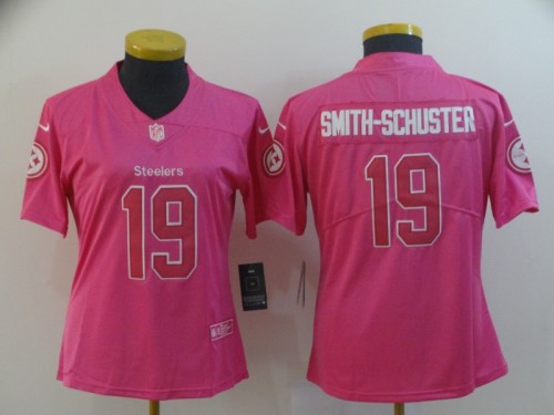 Women Pittsburgh Steelers #19 SMITH-SCHUSTER Pink NFL Jersey