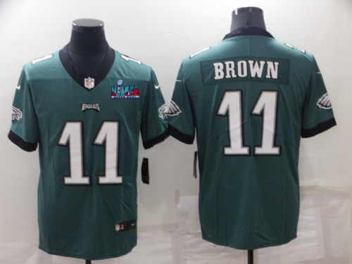 Eagles 11 A. J. Brown Green 2023 Super Bowl LVII Vapor Limited Jersey