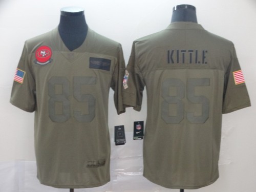 San Francisco 49ers 85 KITTLE Olive Salute To Service Limited Jersey