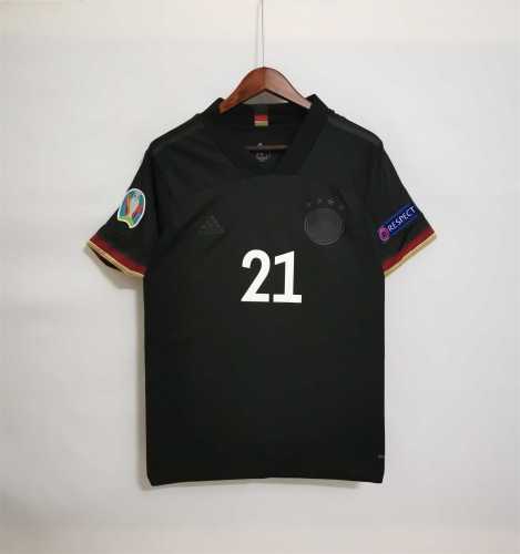 with Euro 2020 Patch Retro Jersey 2020 Germany Away Black Soccer Jersey