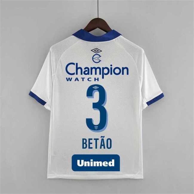 with All Sponor Logos Fans Version 2022-2023 Avaí Futebol Clube Away BETAO 3 White Soccer Jersey
