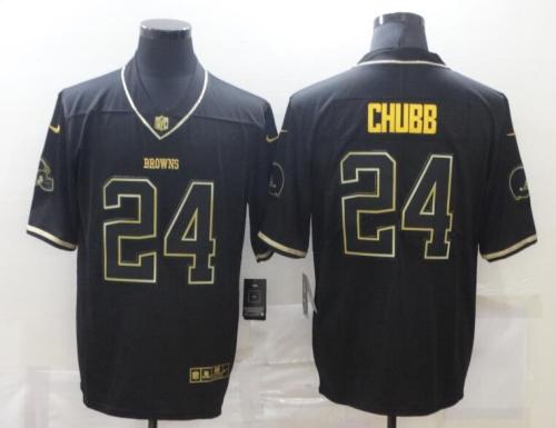 Cleveland Browns 21 CHUBB Black Gold 2020 Salute To Service Limited Jersey