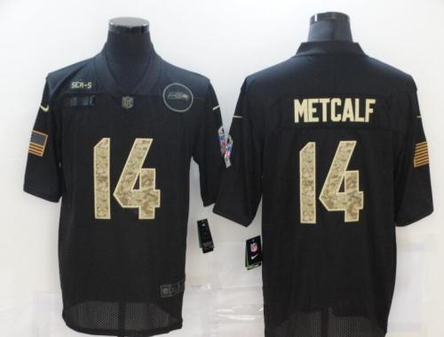 Seahawks 14 DK Metcalf Black Camo 2020 Salute To Service Limited Jersey
