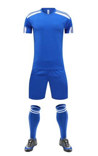 DLS-X923 DIY Custom Blank Uniforms Blue Soccer Jersey Shorts