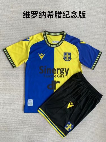 Youth Uniform Kids Kit 2023-2024 Hellas Verona Souvenir Soccer Jersey Shorts