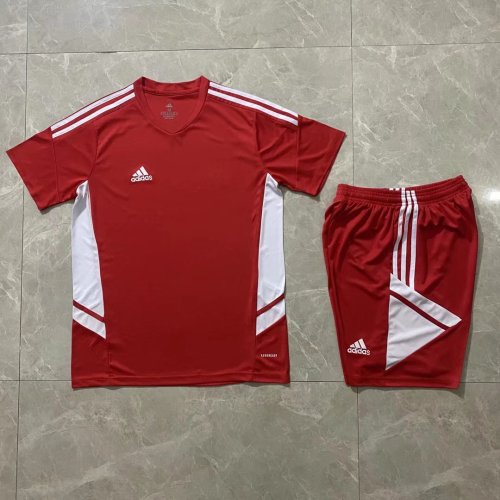 AD721 Red Blank Soccer Training Jersey Shorts DIY Cutoms Uniform