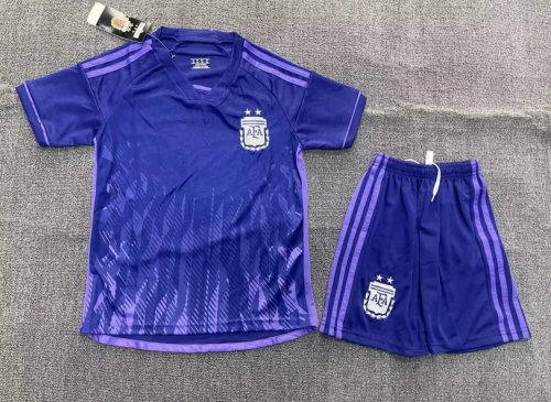 Youth Uniform 2022 Argentina Away Soccer Jersey Shorts