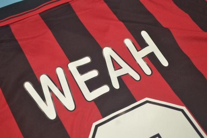 with Serie A Patch Retro Jersey 1996-1997 AC Milan 9 WEAH Home Soccer Jersey