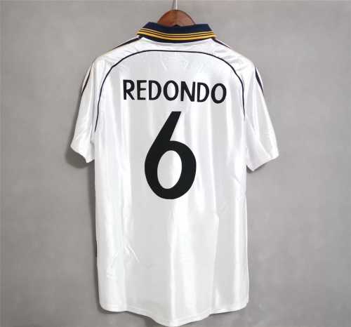 Retro Jersey 1998-2000 Real Madrid REDONDO 6 Home Soccer Jersey