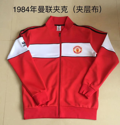 Retro Jacket 1984 Manchester United Red/white Soccer Jacket