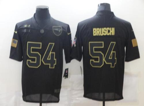 New England Patriots 54 BRUSCHI Black NFL Jersey