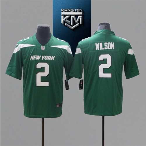 2021 Jets 2 WILSON DARK GREEN NFL Jersey S-XXL WHITE  Font