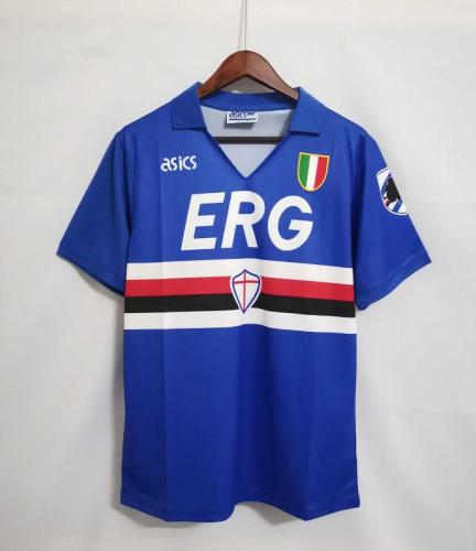 Retro Jersey 1991-1992 Sampdoria 10 Home Blue Soccer Jersey