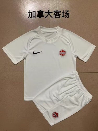 Adult Uniform 2022 World Cup Canada Away White Soccer Jersey Shorts