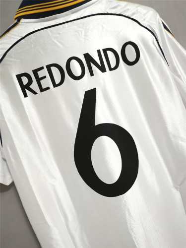 Retro Jersey 1998-2000 Real Madrid REDONDO 6 Home Soccer Jersey