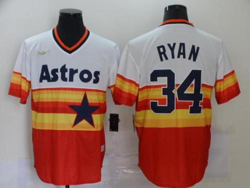Astros 34 Nolan Ryan Multi Color Cooperstown Collection Jersey