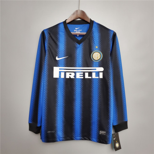 Retro Jersey Inter Milan 2010-2011  Home Long Sleeve Soccer Jersey
