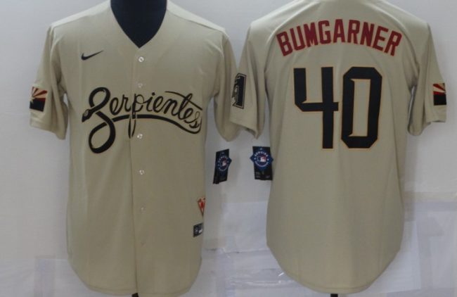 Atlanta Braves 40 BUMGARNER Gold MLB Jersey