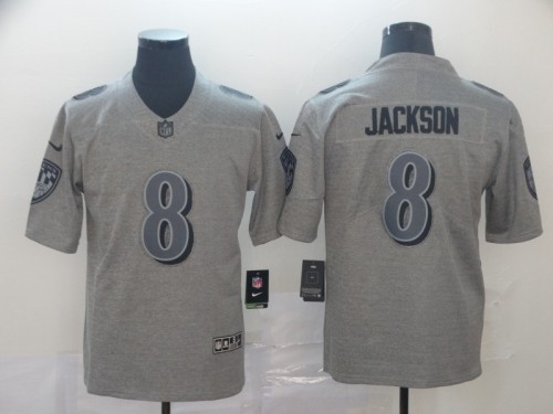 Baltimore Ravens 8 Lamar Jackson 2019 Gray Gridiron Gray Vapor Untouchable Limited Jersey