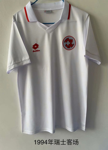 Retro Jersey 1994 Switzerland Away White Soccer Jersey Vintage Football Shirt