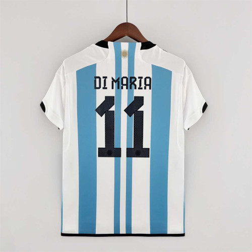 Fans Version 2022 World Cup Argentina DI MARIA 11 Home Soccer Jersey