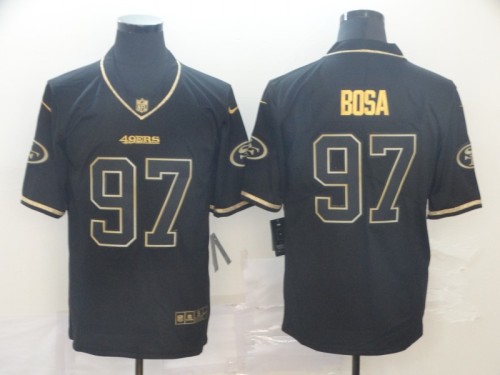 San Francisco 49ers 97 Nick Bosa Black Gold Throwback Vapor Untouchable Limited Jersey