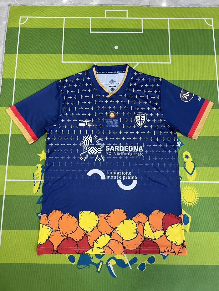 Fans Version 2023-2024 Cagliari Calcio Special Blue Soccer Jersey