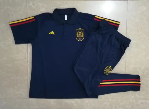 2023-2024 Spain Royal Blue Soccer Polo and Pants
