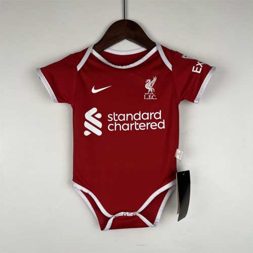 baby cloth 2023-2024 Liverpool Home Soccer Jersey baby Onesies