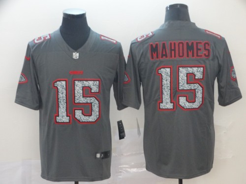Kansas City Chiefs #15 MAHOMES Grey/Red NFL Jersey