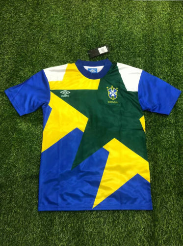 Retro Jersey 1991-1994 Brazil Away Blue Soccer Jersey