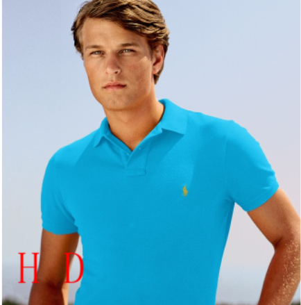 8821 Blue Ralph Polo with Yellow Small Logo