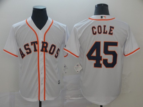 Houston Astros 45 COLE White MLB Base Jersey
