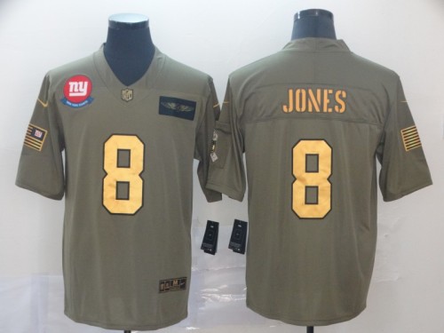 New York Giants 8 Daniel Jones 2019 Olive Gold Salute To Service Limited Jersey