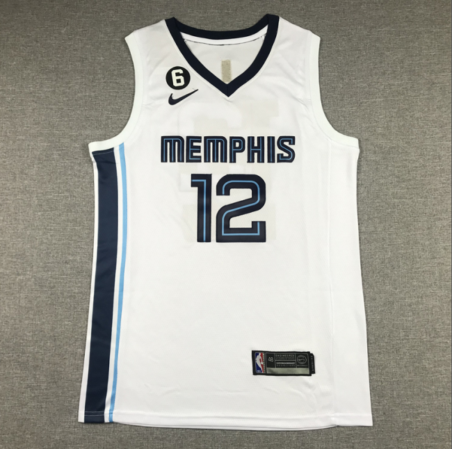 2023 New Memphis Grizzlies 12 MORANT White Basketball Shirt NBA Jersey