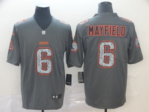 Cleveland Browns #6 MAYFIELD Grey/Red NFL Jersey