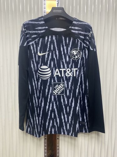 Long Sleeve 2023-2024 Club America Aguilas Black Goalkeeper Soccer Jersey Futbol Shirt
