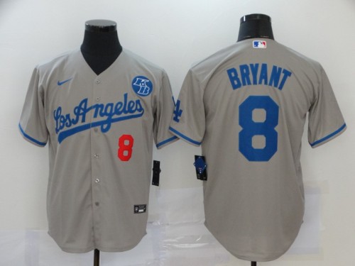 Los Angeles Dodgers 8 BRYANT Grey Cool Base Jersey