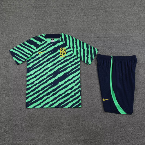 Adult Uniform 2023-2024 Brazil Green Soccer Training Jersey Shorts