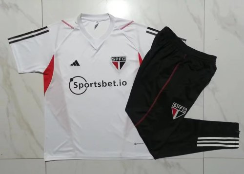 2023-2024 Sao Paulo White Soccer Training Jersey and Pants